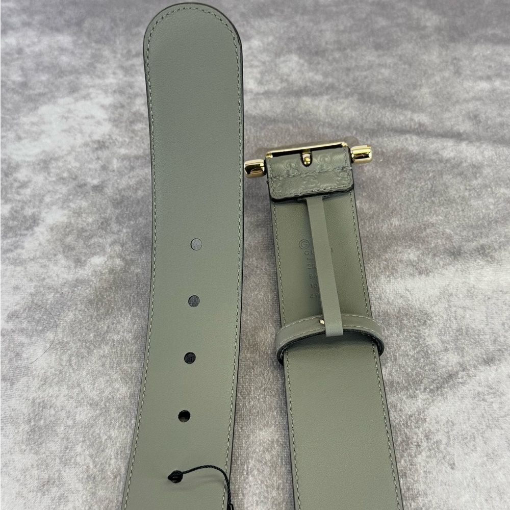 Gucci Microguccissima Embossed Gray Leather Belt 281548 100/40 - Picture 9 of 12